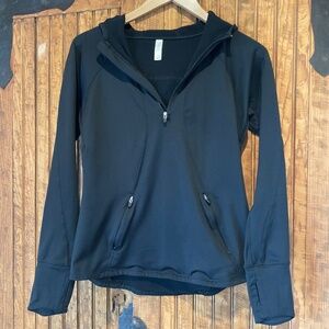 Gap Fit Women's Poly/Spandex Black Hoodie Half Zip Size Small